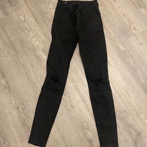 American eagle distressed black skinny jeans